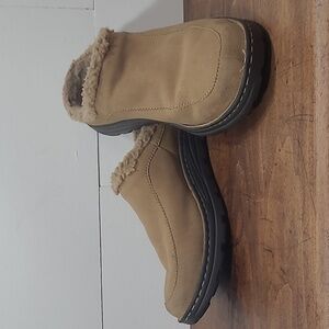 DREW Palmer Clog Brown Microsuede Slipper Clogs Men's sz 10.5